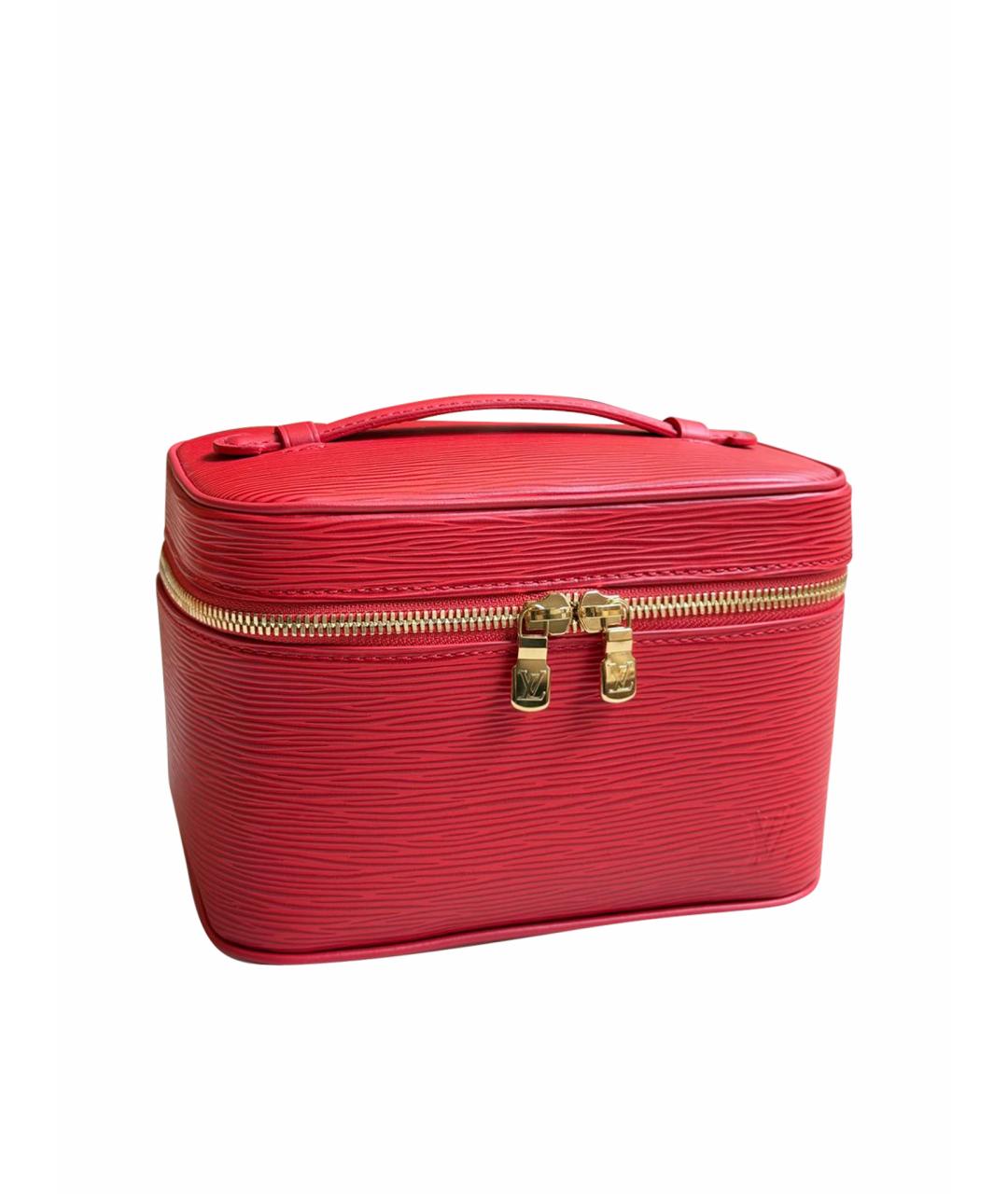 LOUIS VUITTON Красная кожаная косметичка, фото 1