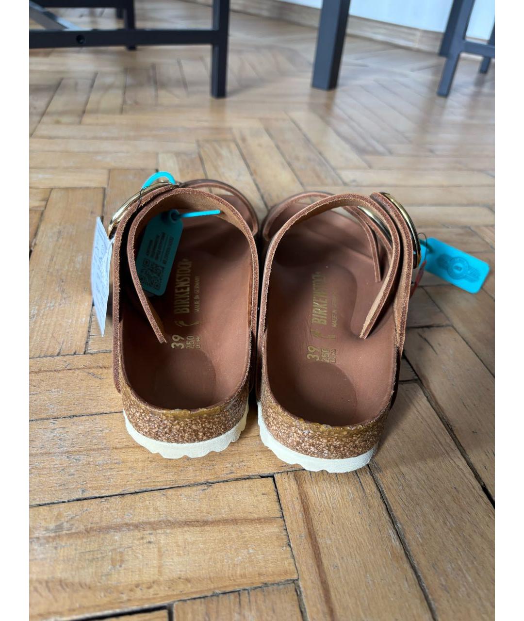 BIRKENSTOCK Коричневые замшевые шлепанцы, фото 4