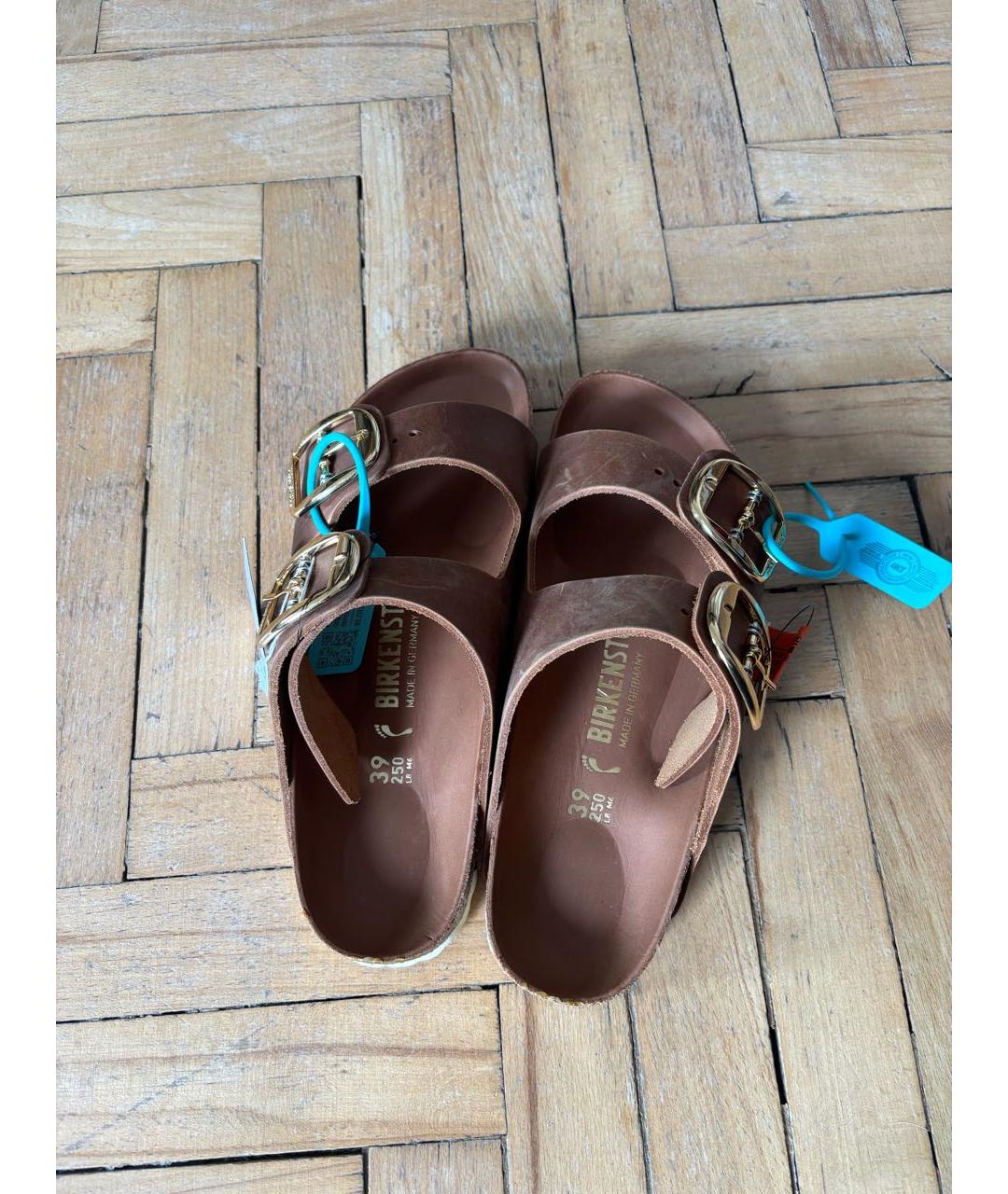 BIRKENSTOCK Коричневые замшевые шлепанцы, фото 3