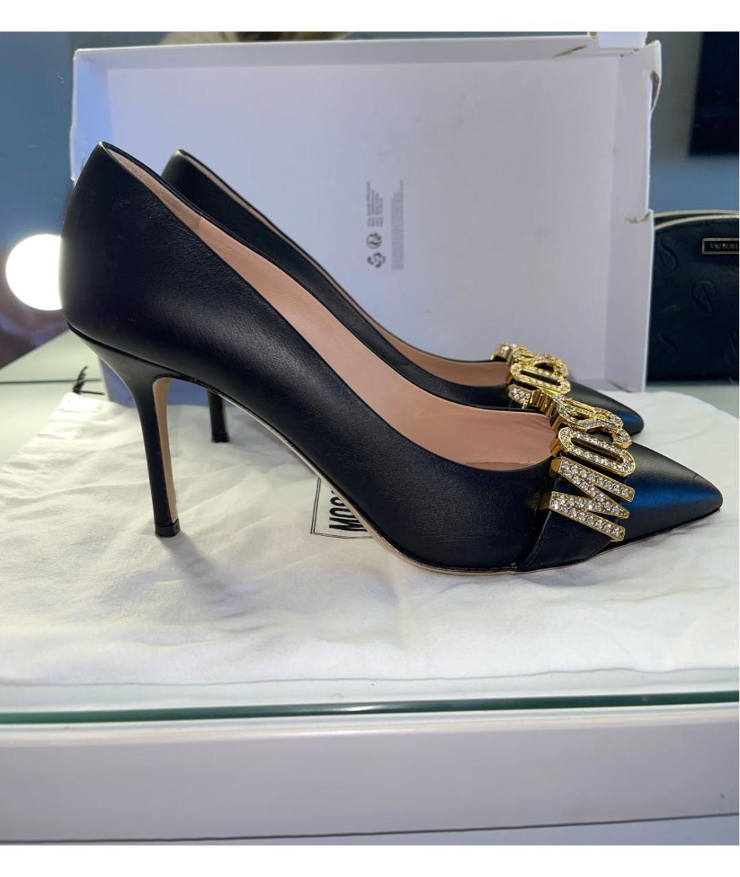 MOSCHINO Черные кожаные туфли, фото 9