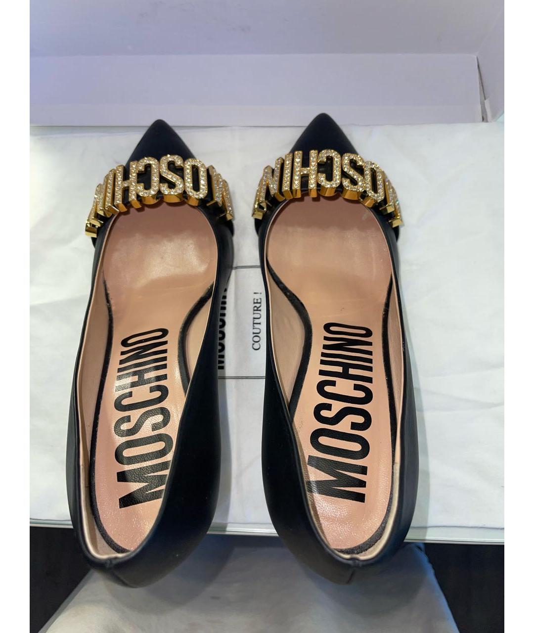 MOSCHINO Черные кожаные туфли, фото 3