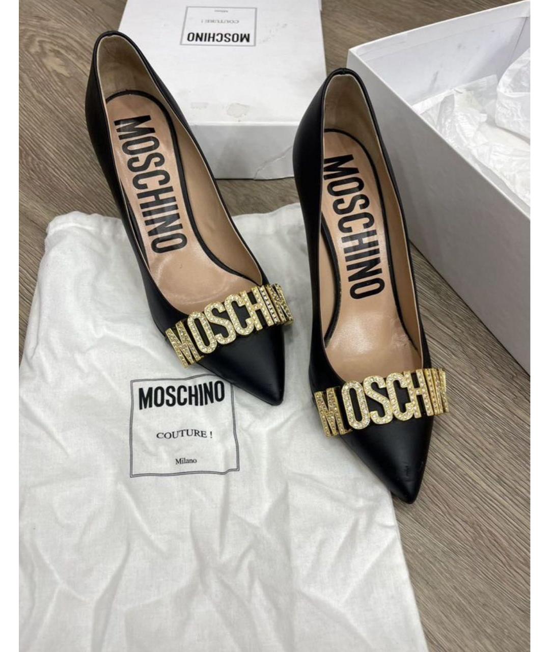 MOSCHINO Черные кожаные туфли, фото 5