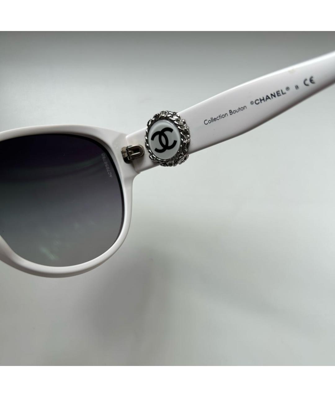 CHANEL Белые пластиковые солнцезащитные очки, фото 5