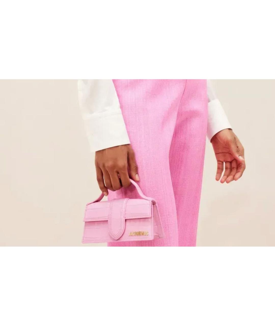 JACQUEMUS Розовая кожаная сумка через плечо, фото 6