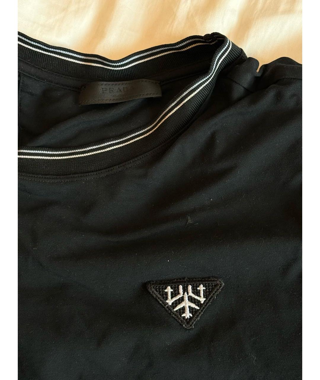 PRADA Черная хлопковая футболка, фото 2