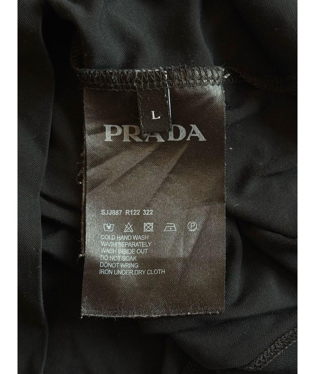 PRADA Черная хлопковая футболка, фото 3