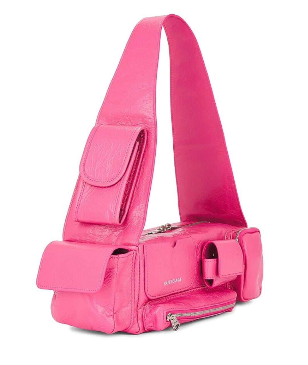 BALENCIAGA Розовая кожаная сумка через плечо, фото 2