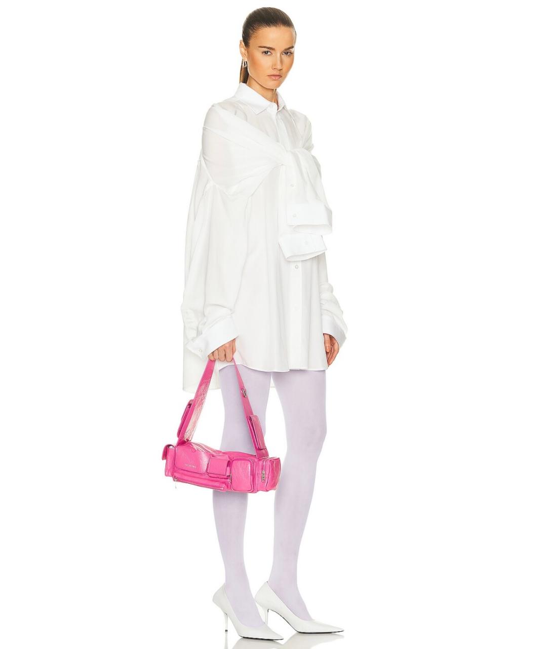 BALENCIAGA Розовая кожаная сумка через плечо, фото 4