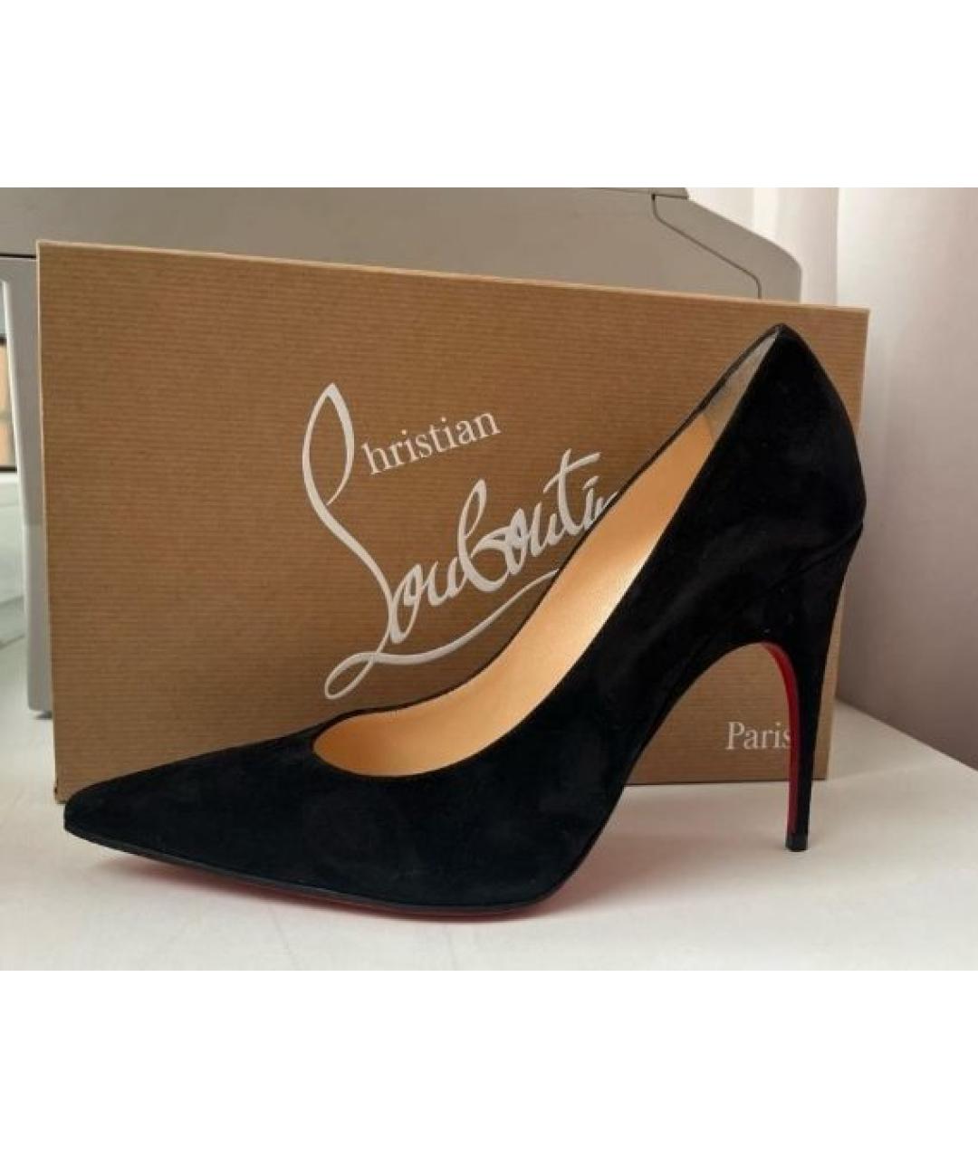 CHRISTIAN LOUBOUTIN Черные замшевые туфли, фото 6