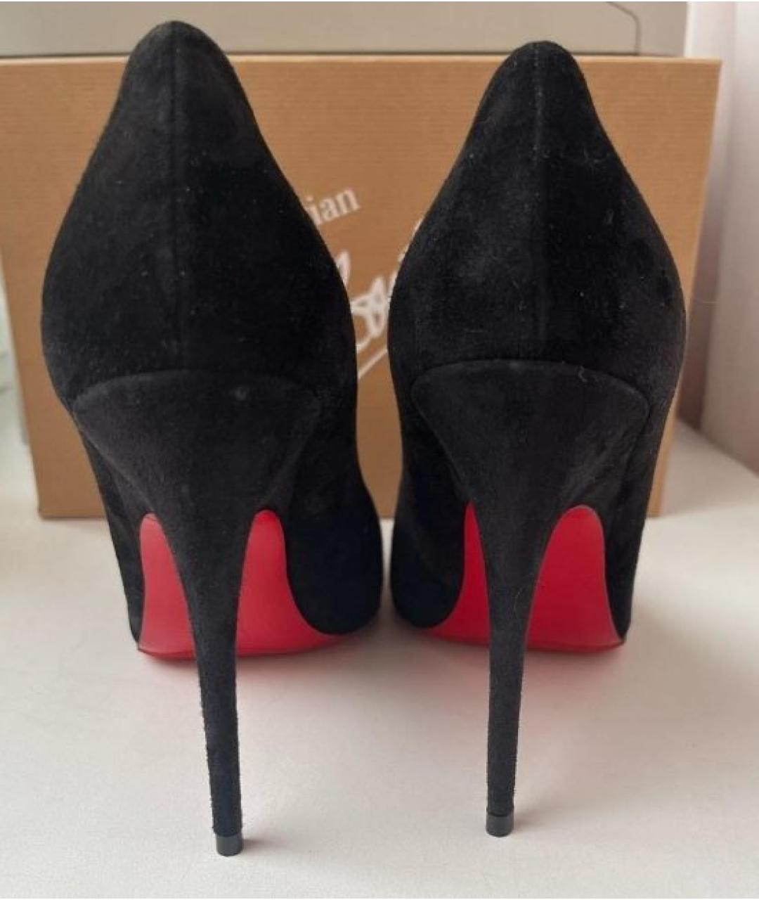 CHRISTIAN LOUBOUTIN Черные замшевые туфли, фото 5