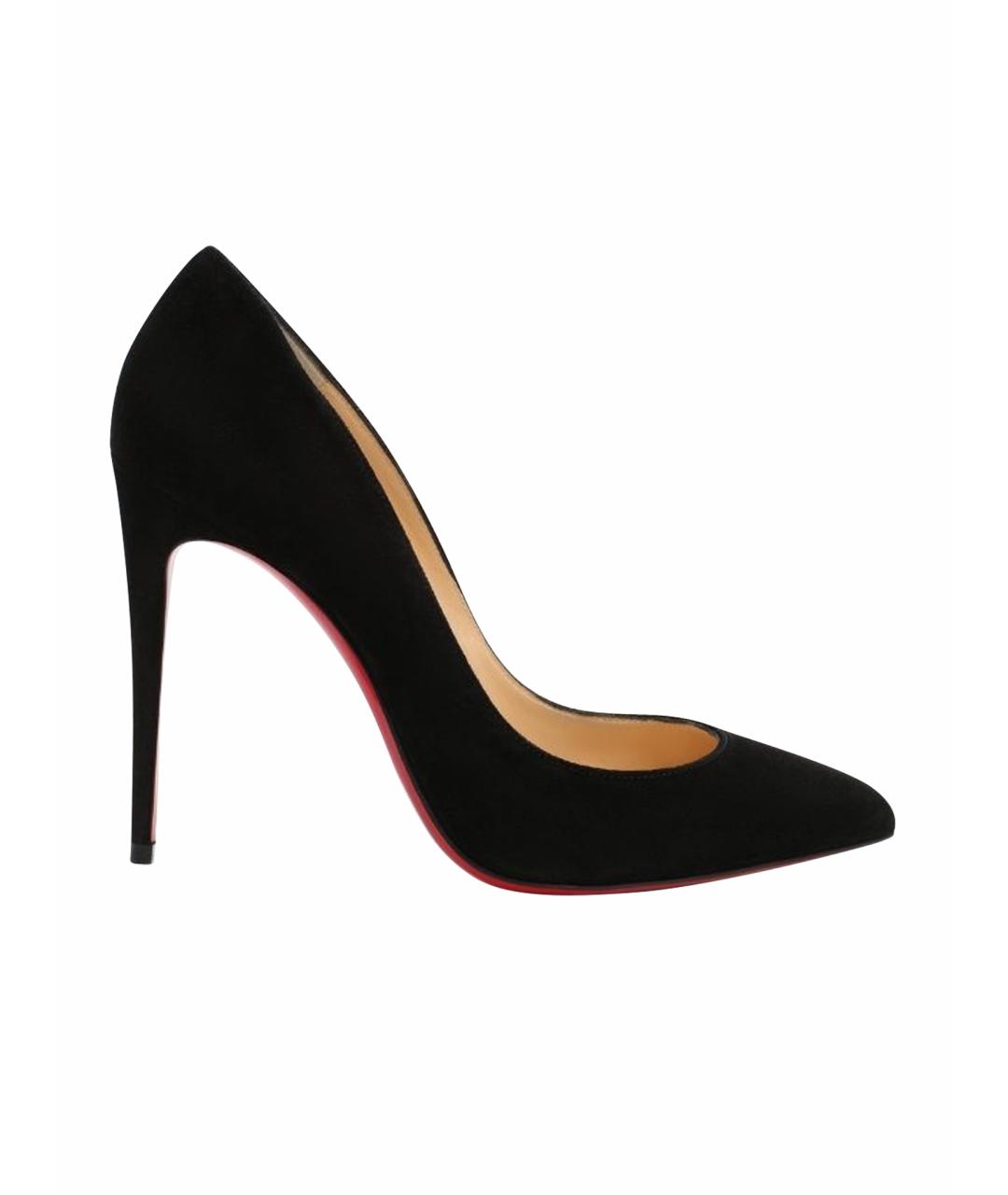 CHRISTIAN LOUBOUTIN Черные замшевые туфли, фото 1