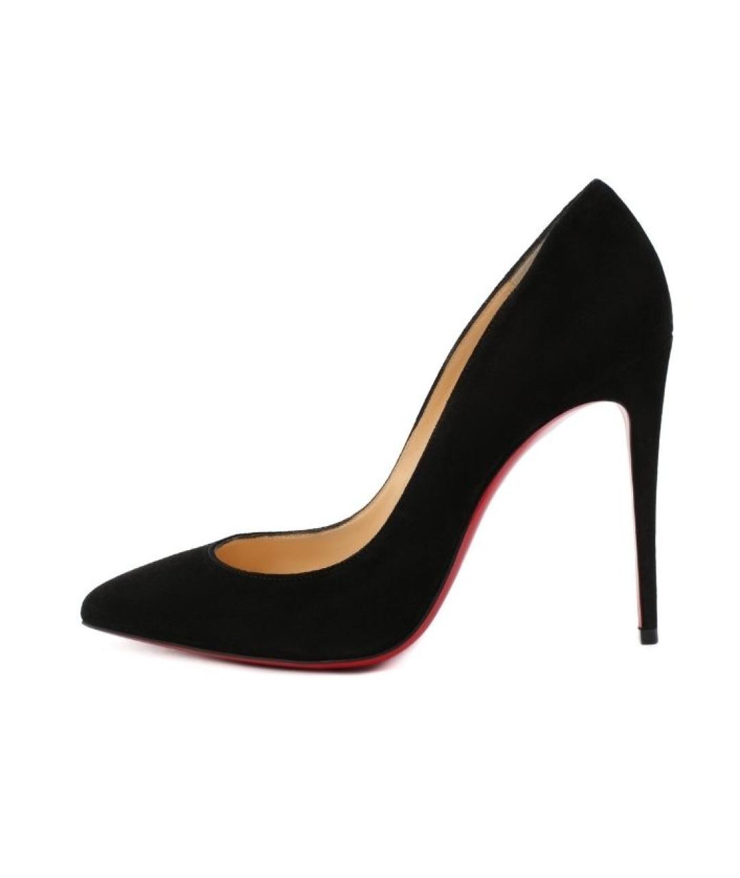 CHRISTIAN LOUBOUTIN Черные замшевые туфли, фото 8