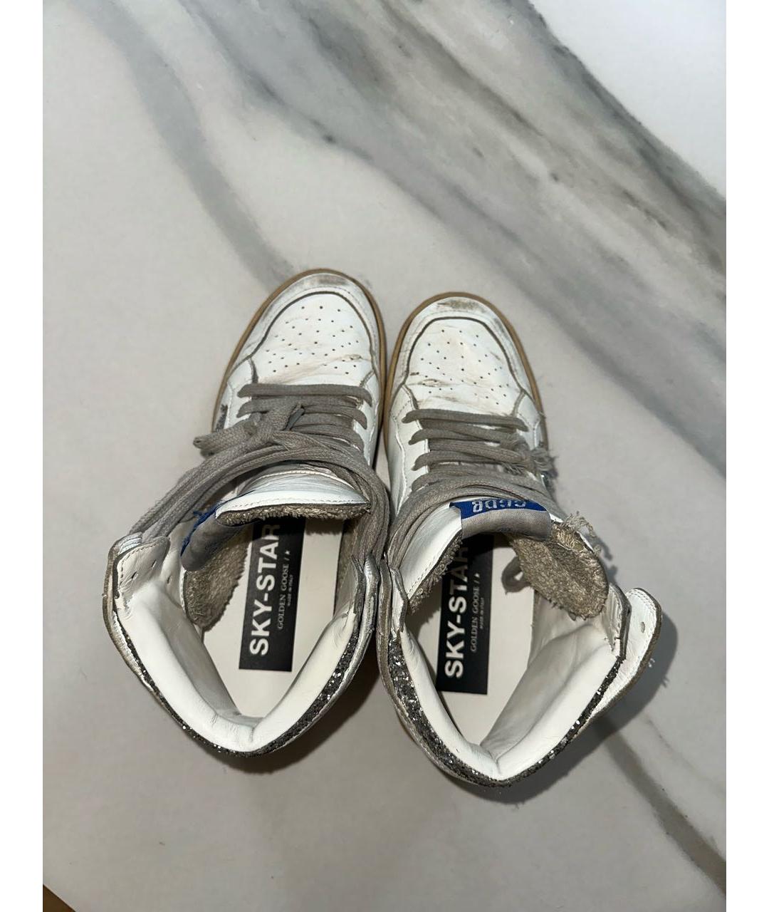 GOLDEN GOOSE Белые кожаные кеды, фото 4