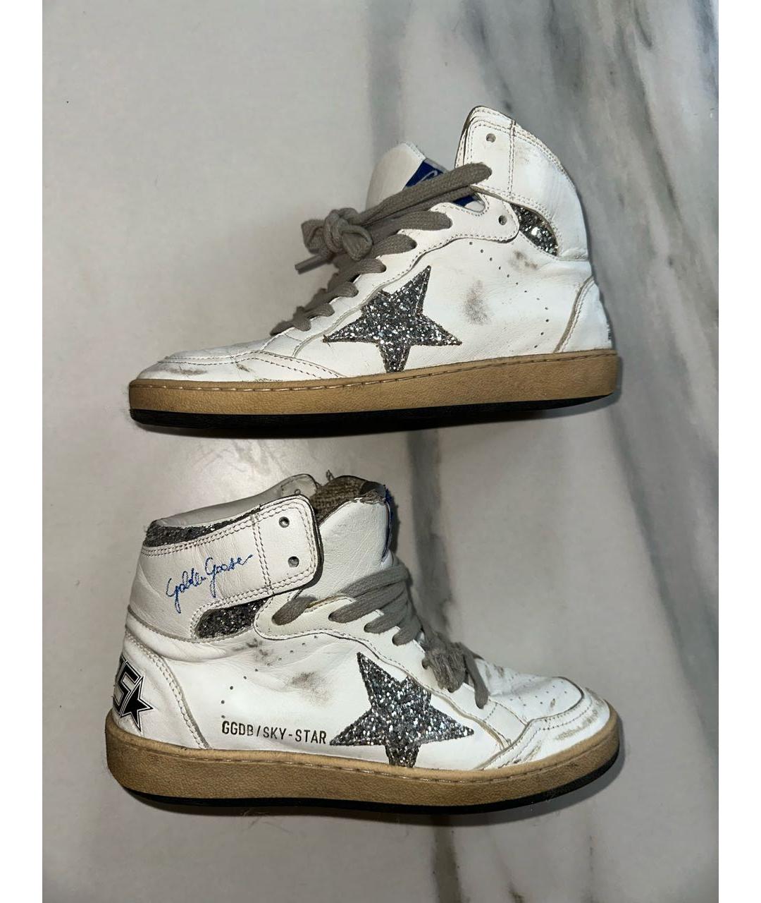 GOLDEN GOOSE Белые кожаные кеды, фото 3