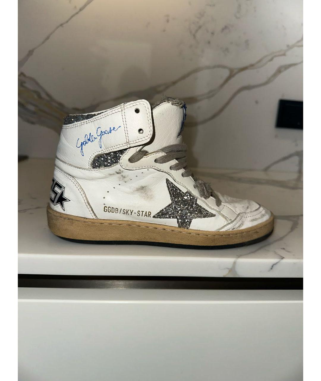 GOLDEN GOOSE Белые кожаные кеды, фото 6