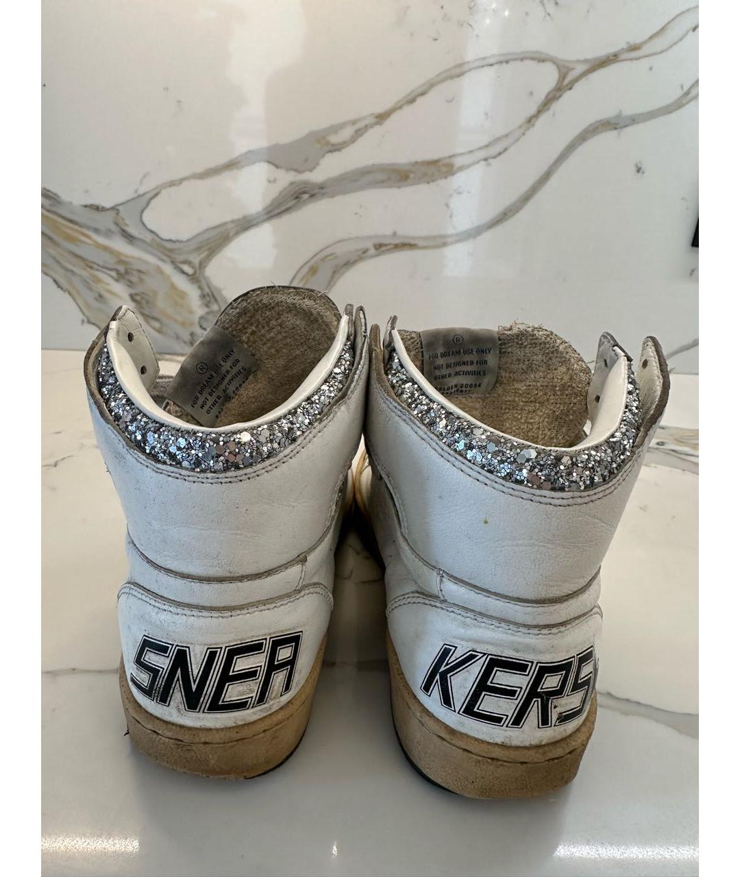 GOLDEN GOOSE Белые кожаные кеды, фото 2