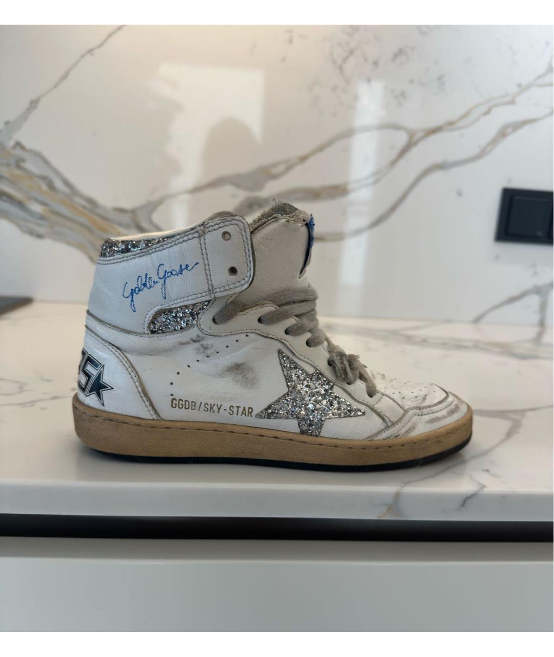 GOLDEN GOOSE Белые кожаные кеды, фото 8