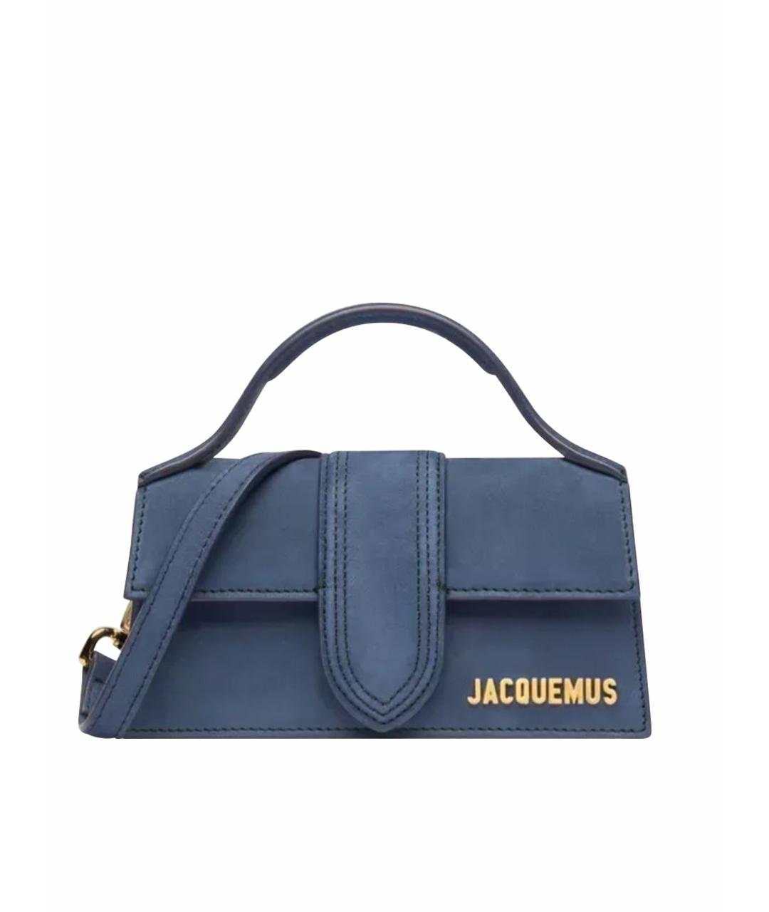 JACQUEMUS Темно-синяя замшевая сумка через плечо, фото 1