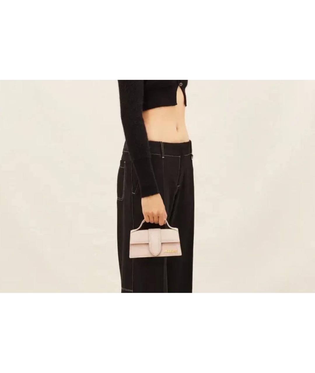 JACQUEMUS Бежевая замшевая сумка через плечо, фото 6