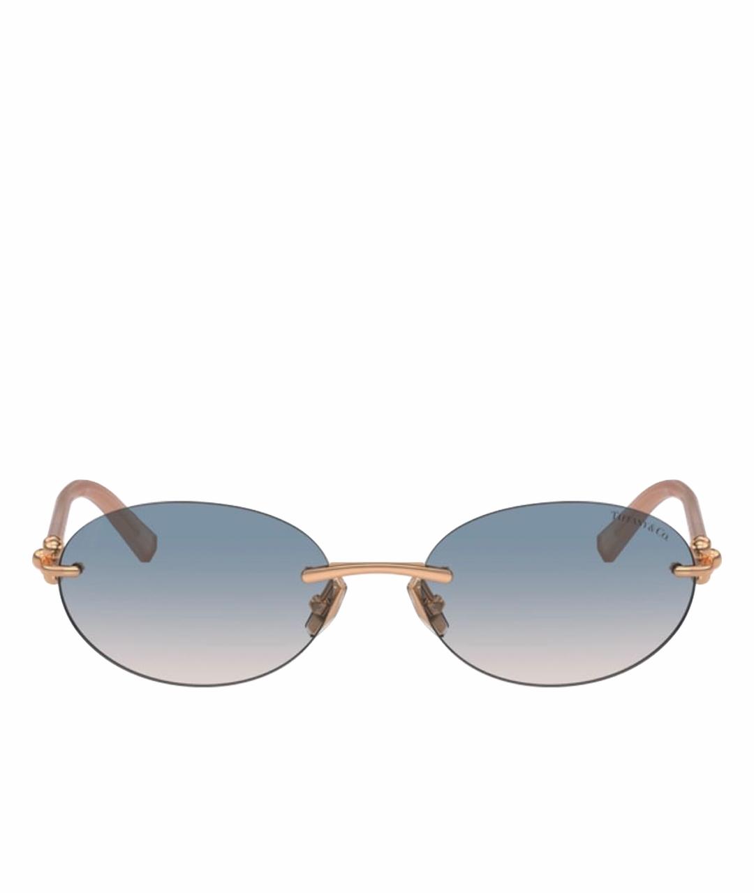 TIFFANY&CO Золотые металлические солнцезащитные очки, фото 1