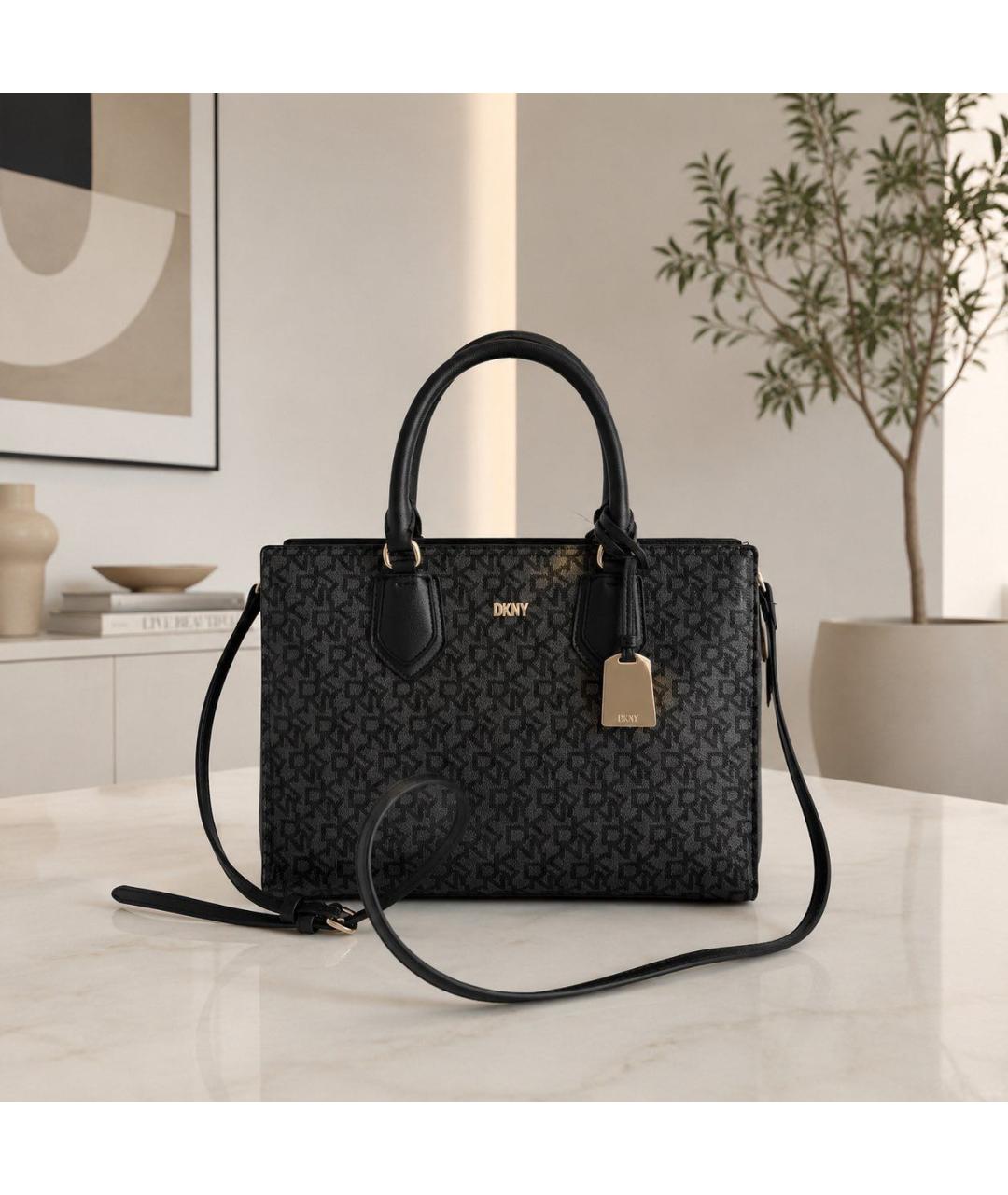 DKNY Черная сумка тоут из искусственной кожи, фото 2