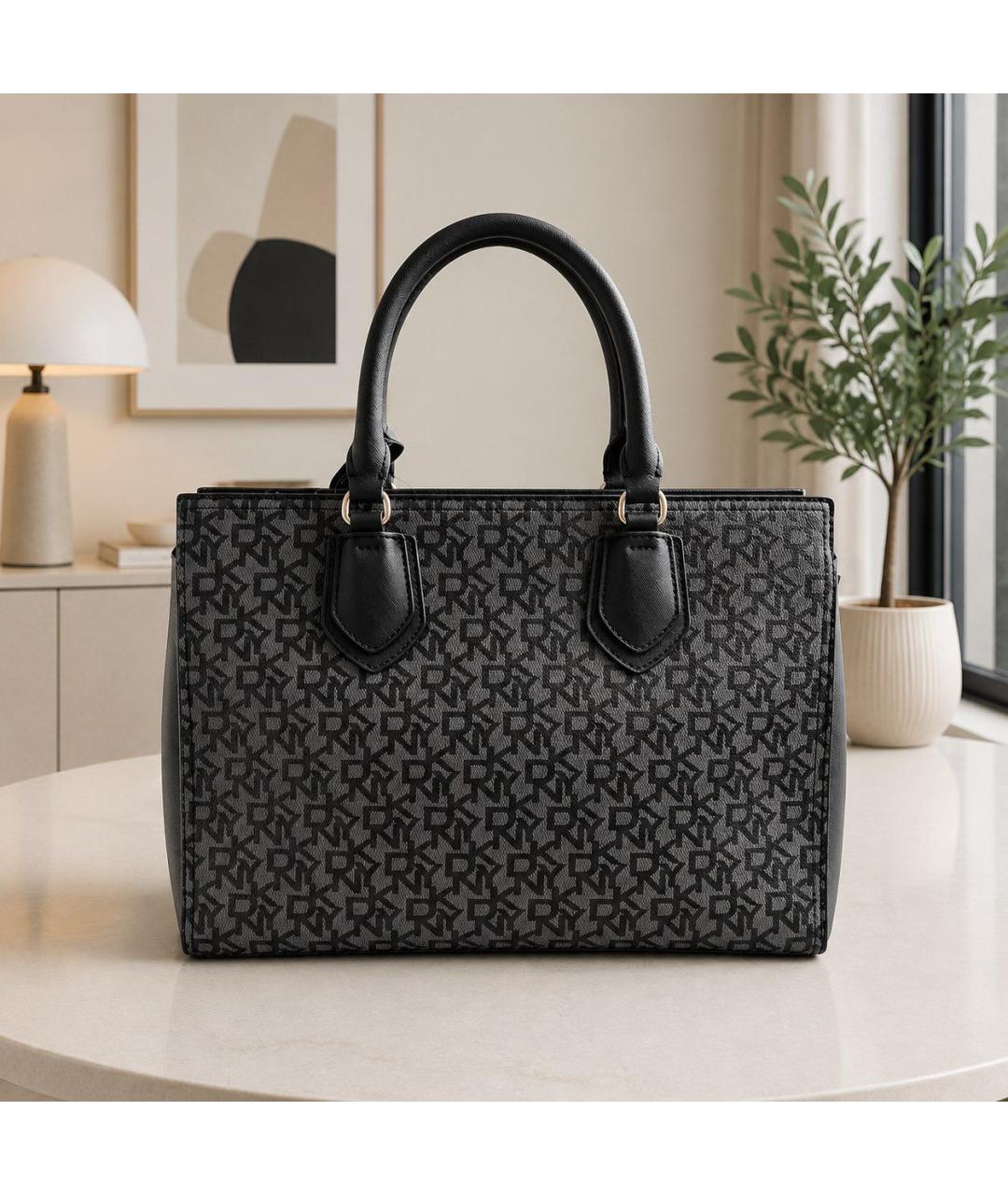 DKNY Черная сумка тоут из искусственной кожи, фото 4