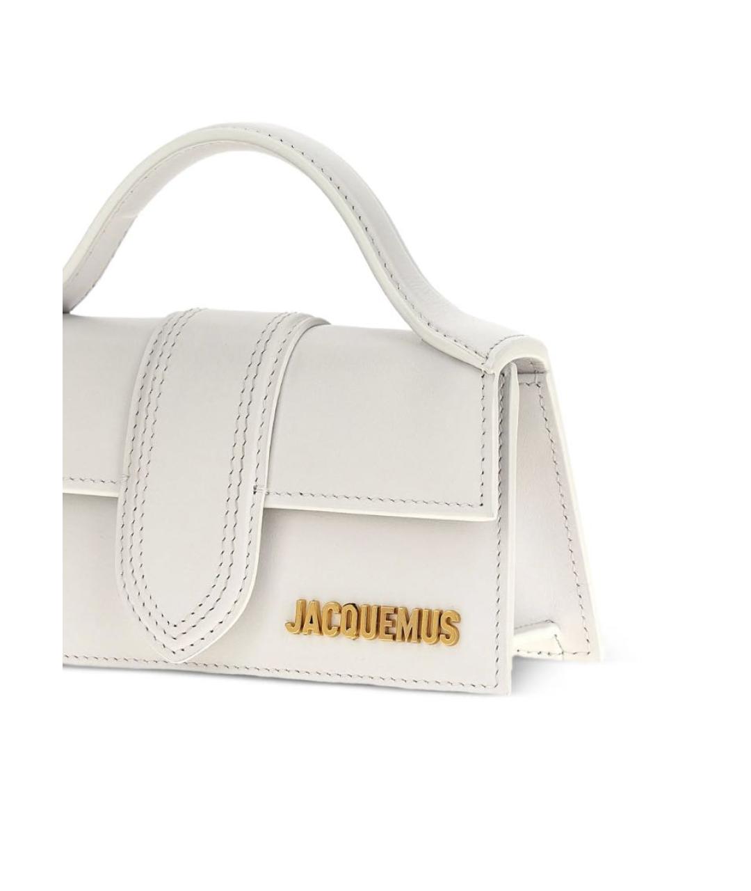 JACQUEMUS Белая кожаная сумка через плечо, фото 2