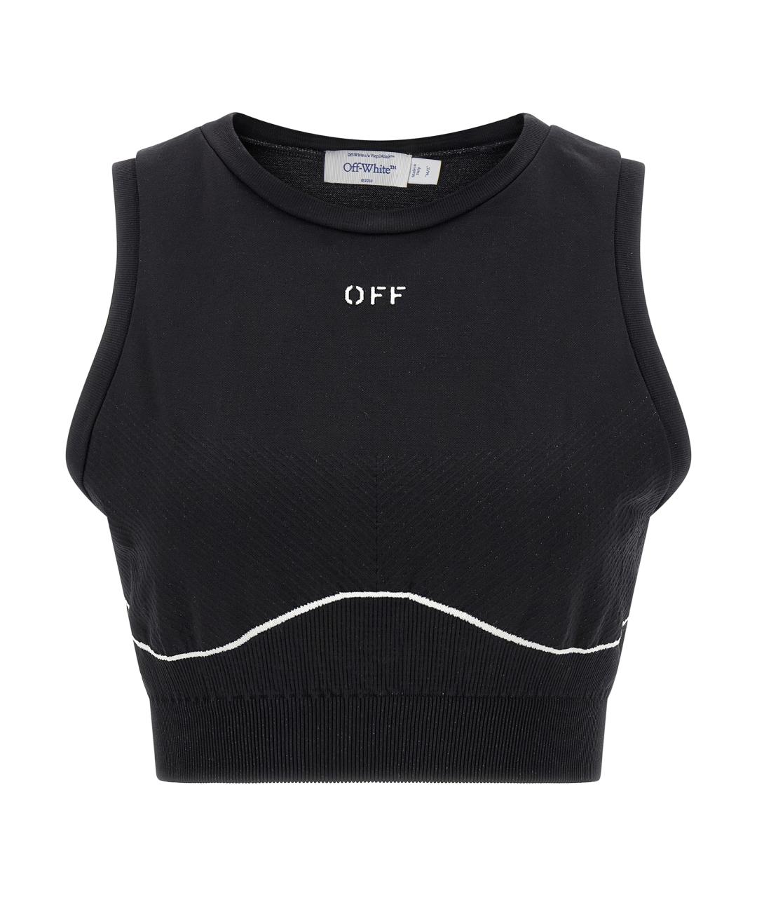 OFF-WHITE Черная полиамидовая майка, фото 1