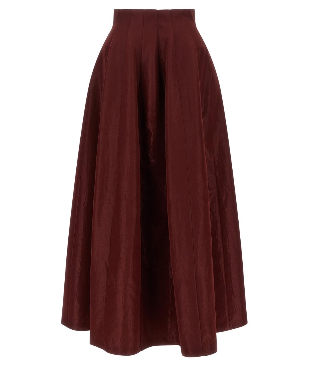 ALBERTA FERRETTI Бордовая ацетатная юбка макси, фото 1