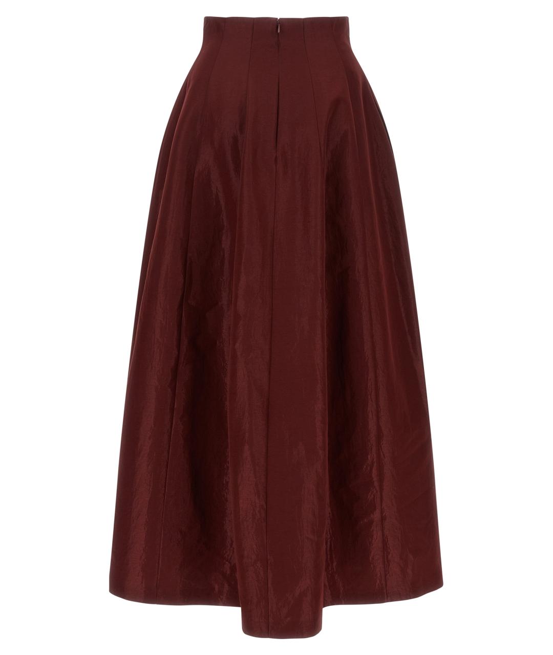 ALBERTA FERRETTI Бордовая ацетатная юбка макси, фото 2