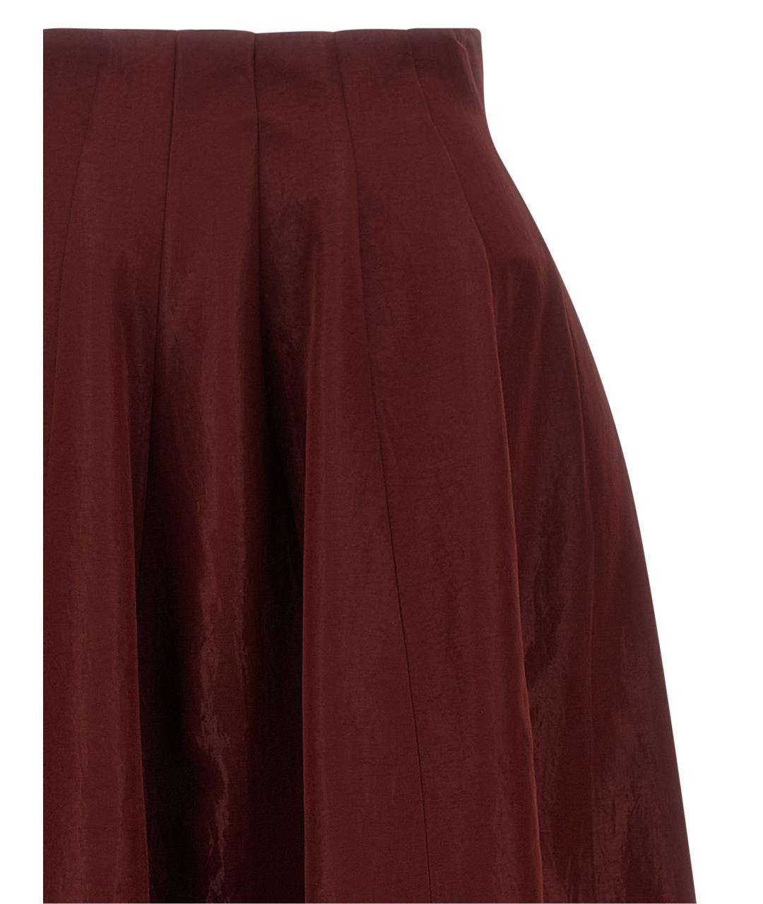 ALBERTA FERRETTI Бордовая ацетатная юбка макси, фото 3