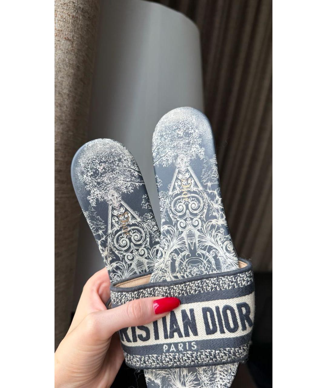 CHRISTIAN DIOR Синие шлепанцы, фото 3
