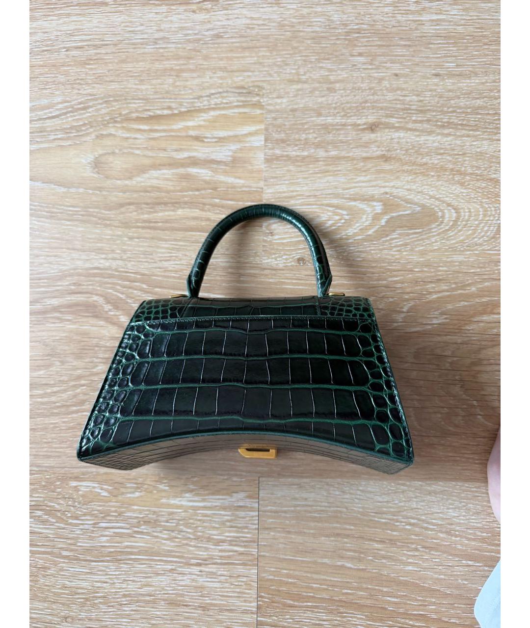 BALENCIAGA Зеленая кожаная сумка через плечо, фото 3