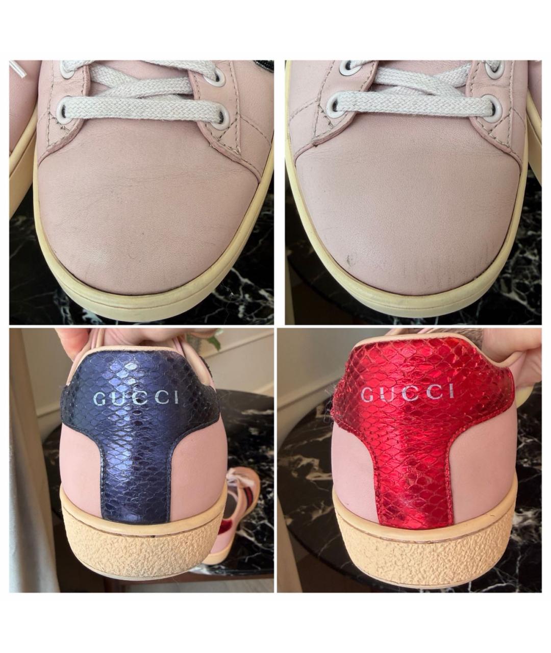 GUCCI Розовые кожаные кеды, фото 5