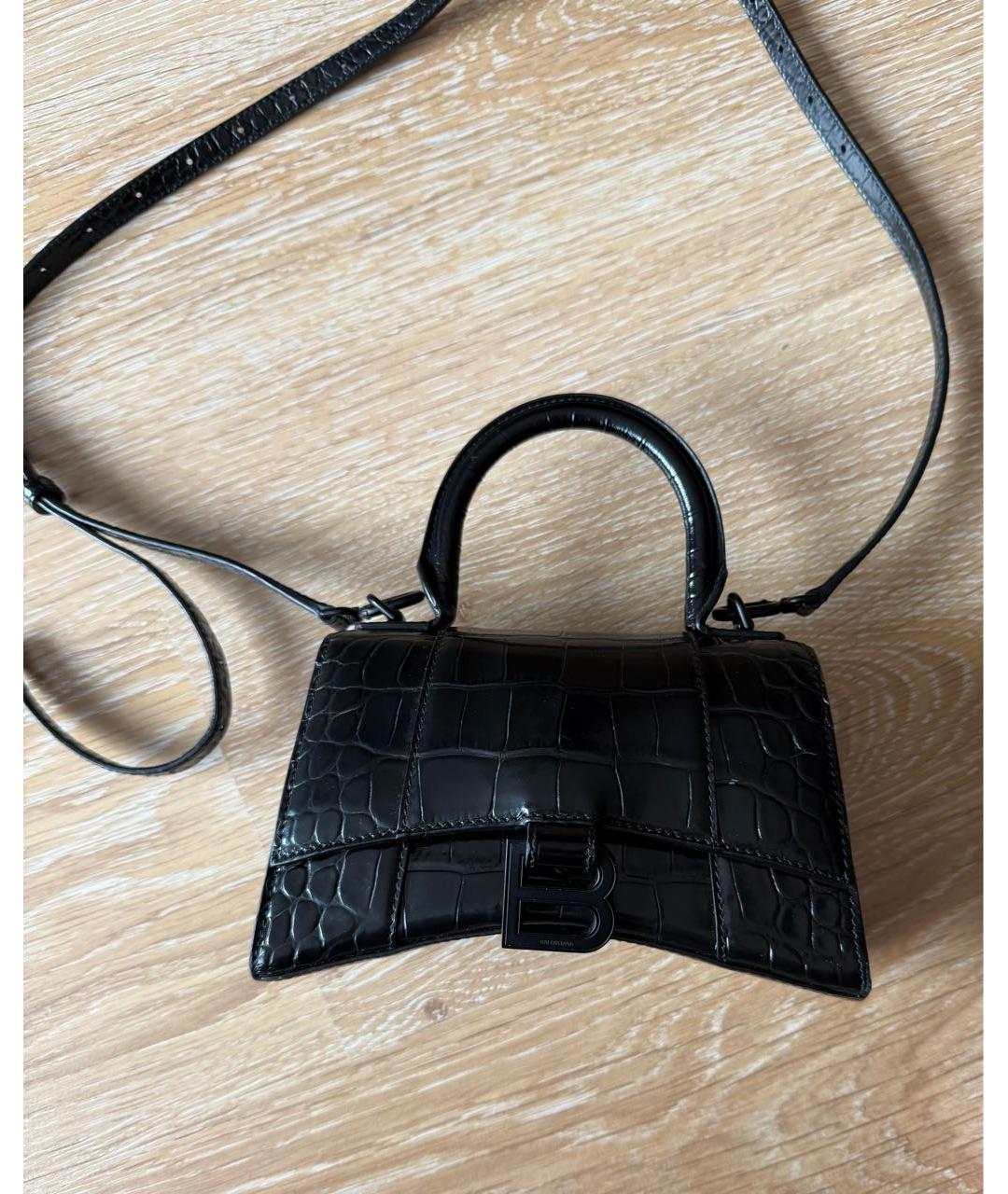 BALENCIAGA Черная сумка через плечо из лакированной кожи, фото 7