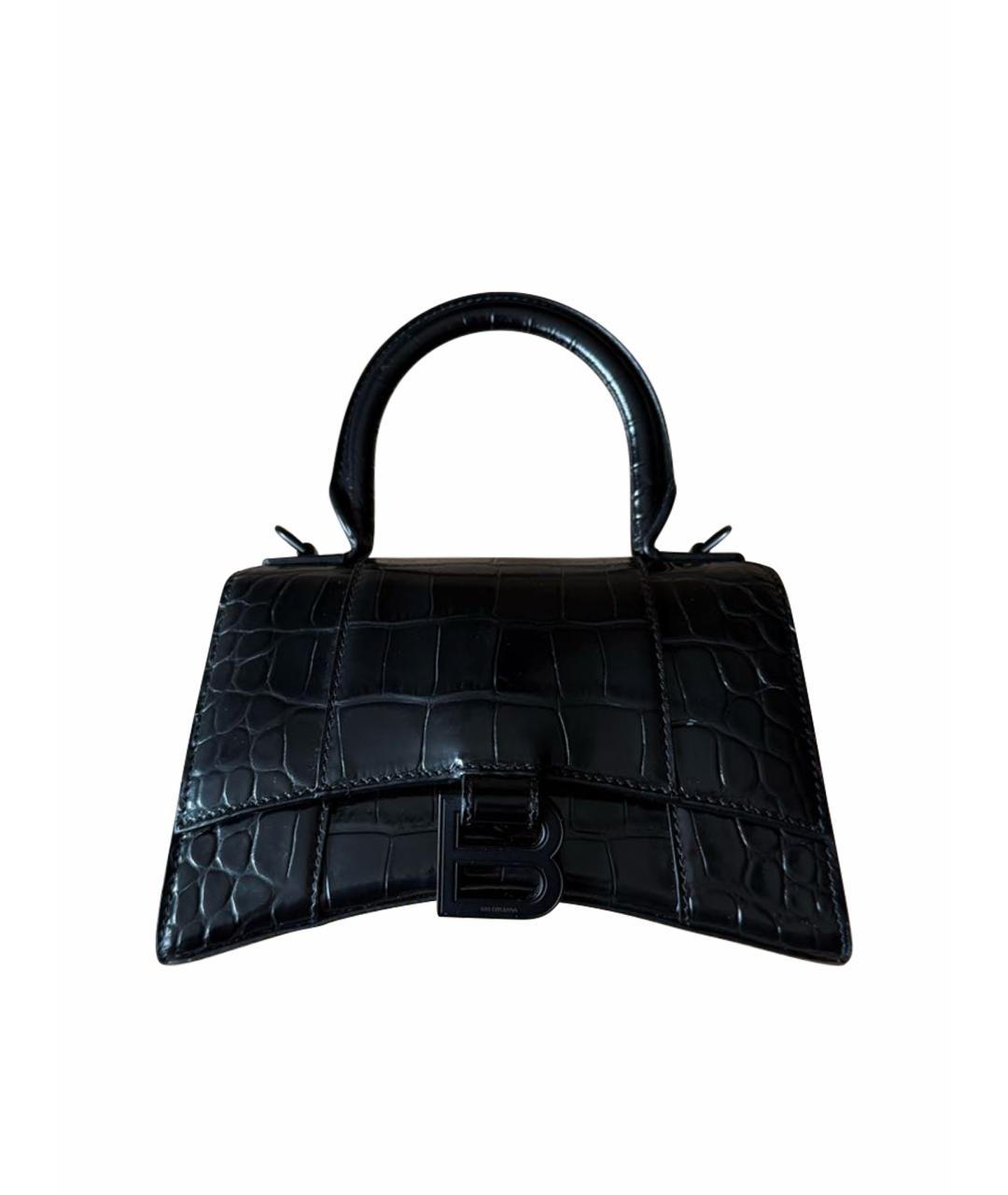 BALENCIAGA Черная сумка через плечо из лакированной кожи, фото 1