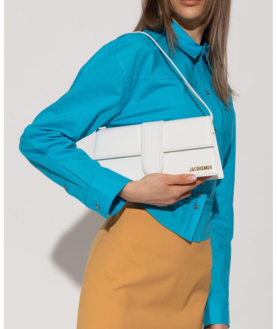 JACQUEMUS Белая кожаная сумка через плечо, фото 8