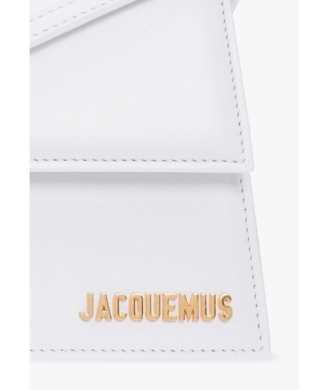 JACQUEMUS Белая кожаная сумка через плечо, фото 7