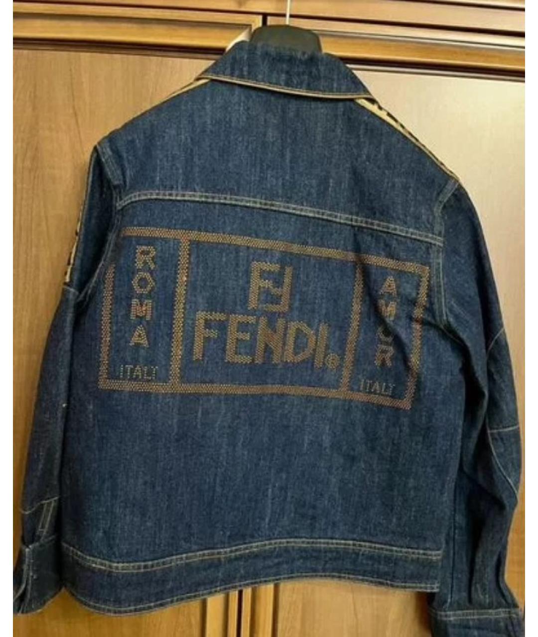 FENDI Темно-синяя деним куртка, фото 3