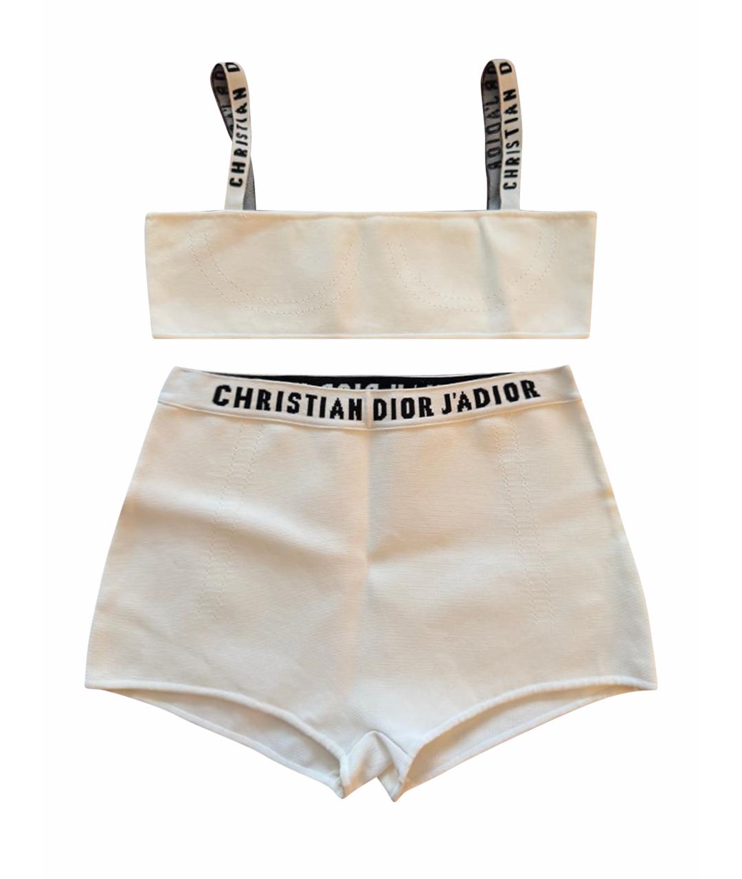 CHRISTIAN DIOR Белый вискозный костюм с брюками, фото 1
