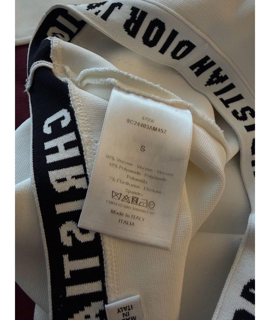 CHRISTIAN DIOR Белый вискозный костюм с брюками, фото 3