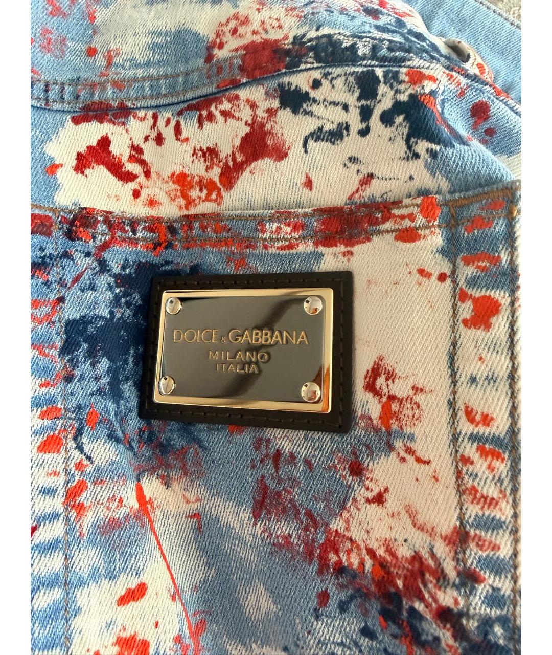 DOLCE&GABBANA Мульти хлопко-эластановые джинсы скинни, фото 3