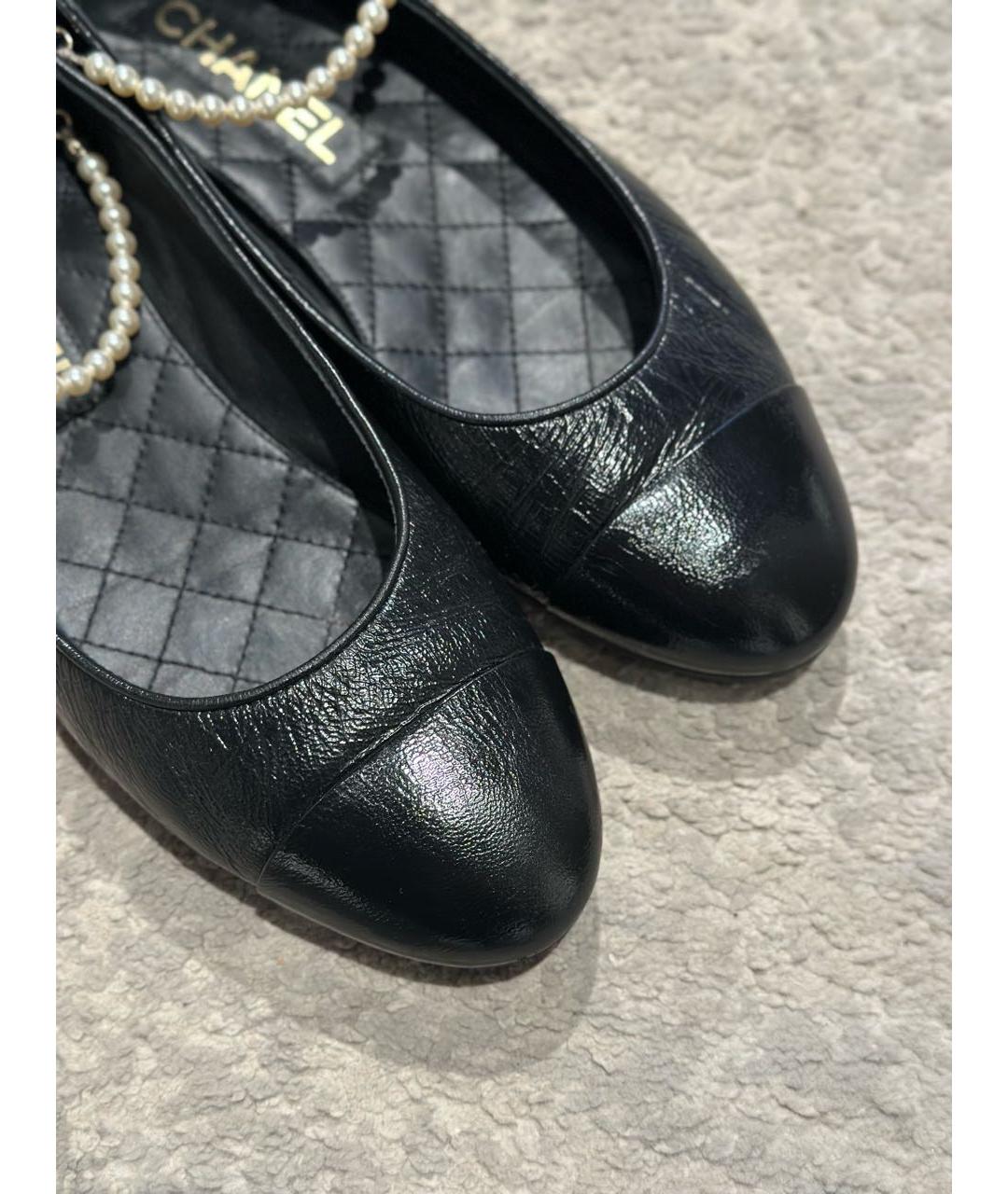 CHANEL Черные кожаные туфли, фото 3
