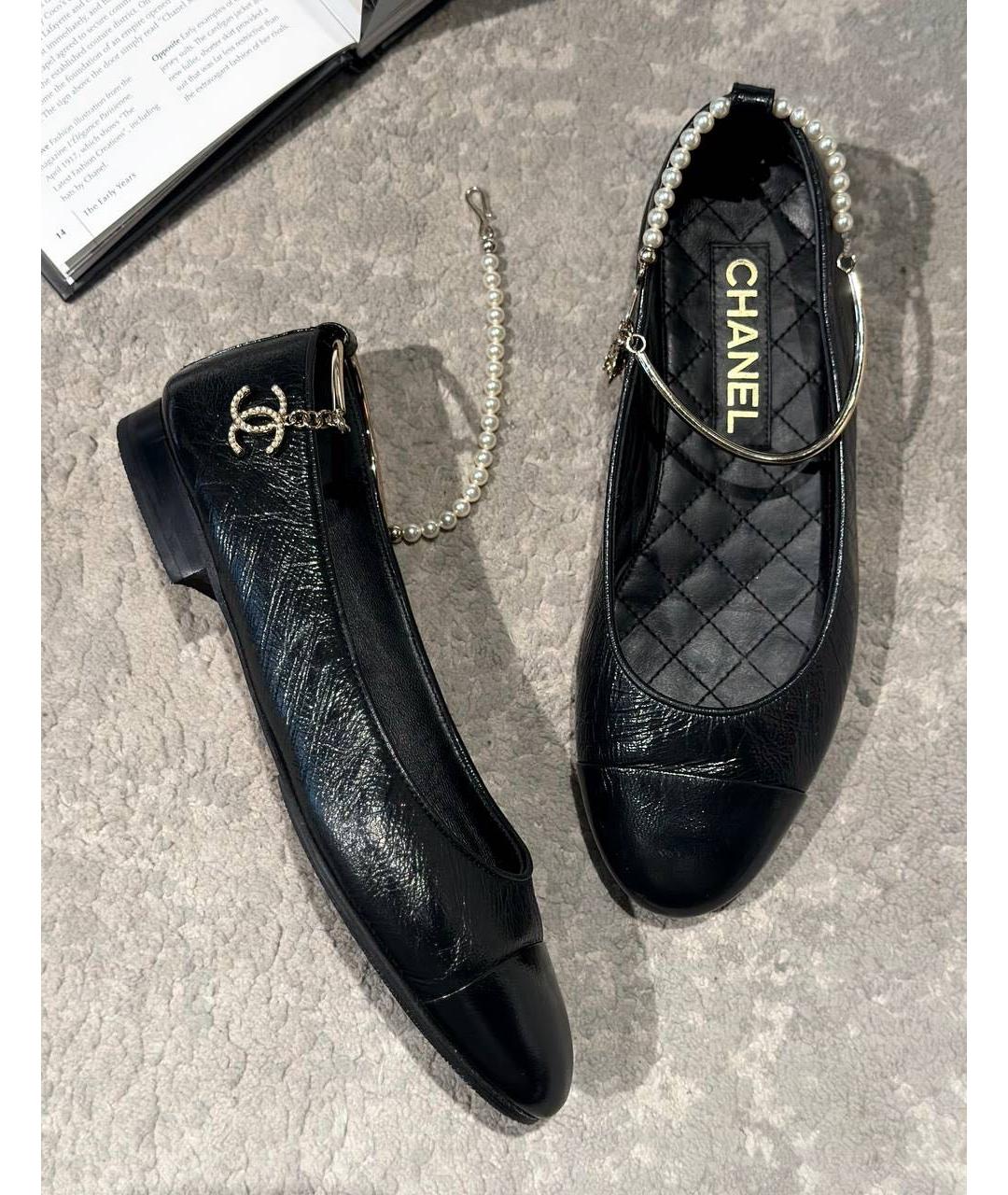 CHANEL Черные кожаные туфли, фото 9