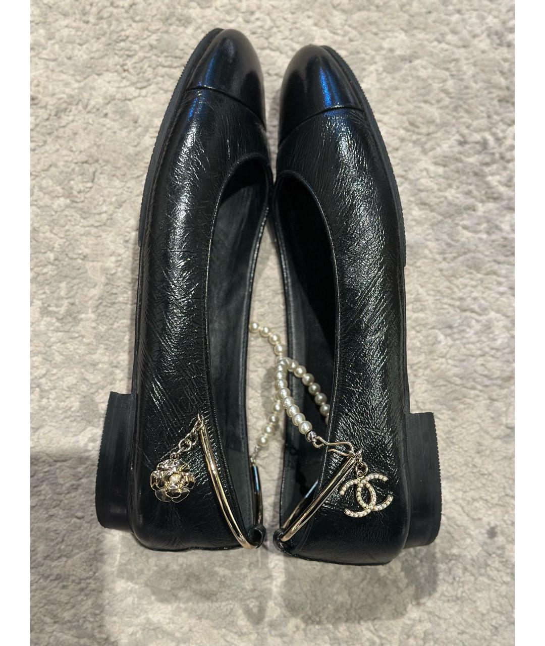 CHANEL Черные кожаные туфли, фото 7
