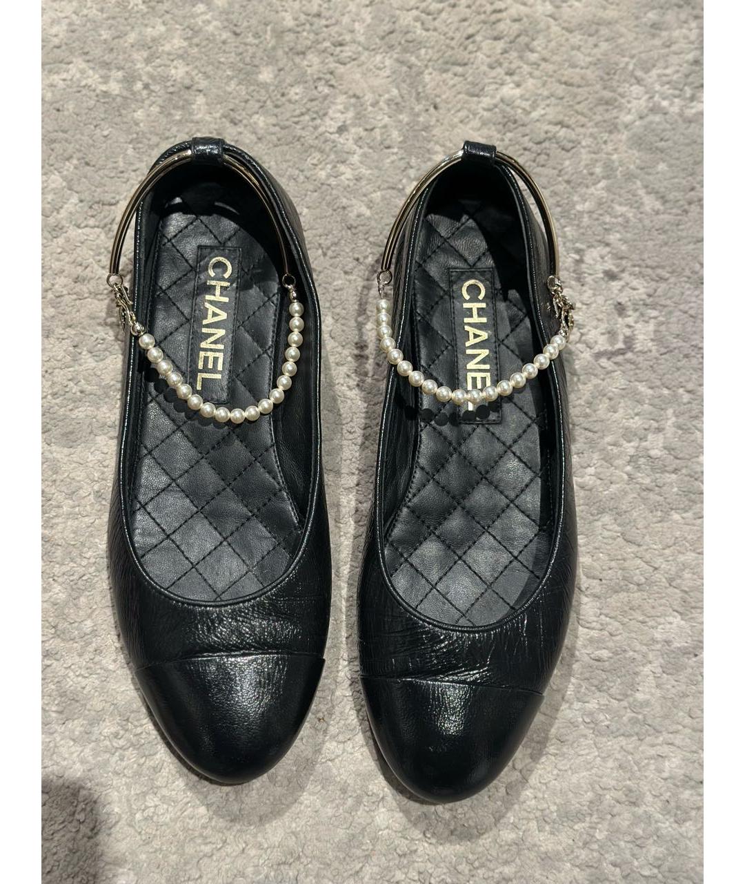 CHANEL Черные кожаные туфли, фото 2