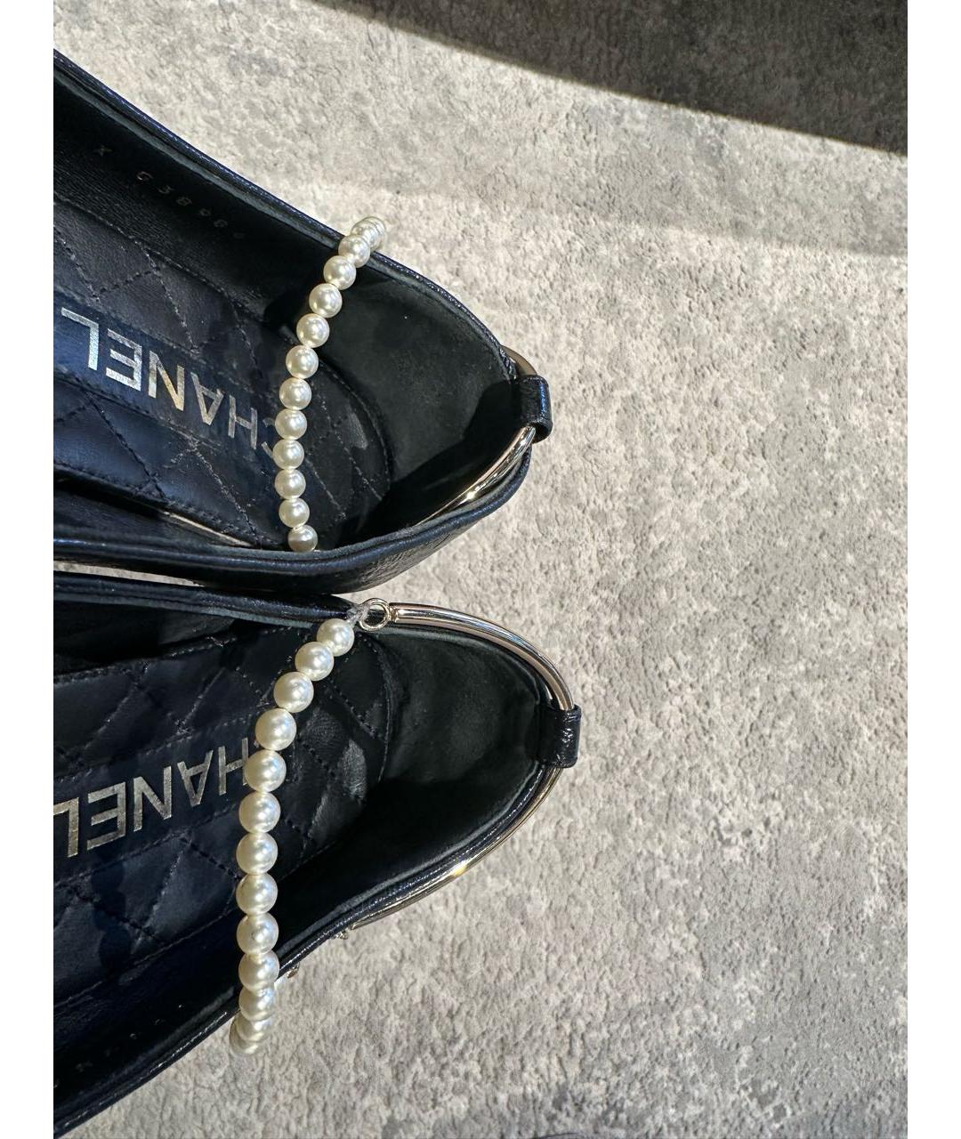 CHANEL Черные кожаные туфли, фото 5