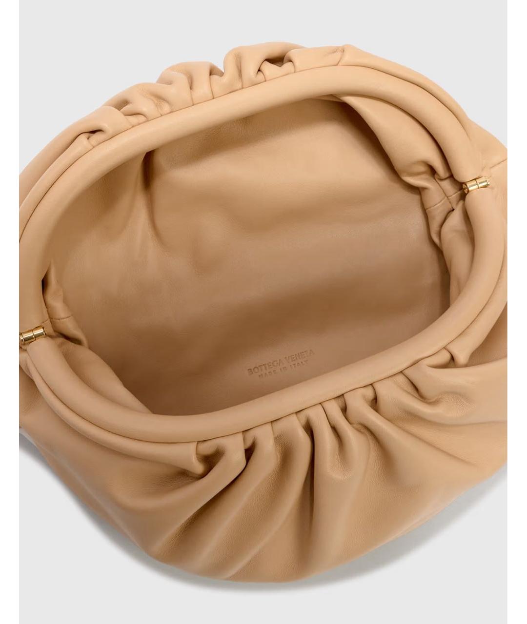 BOTTEGA VENETA Бежевая кожаная сумка через плечо, фото 4
