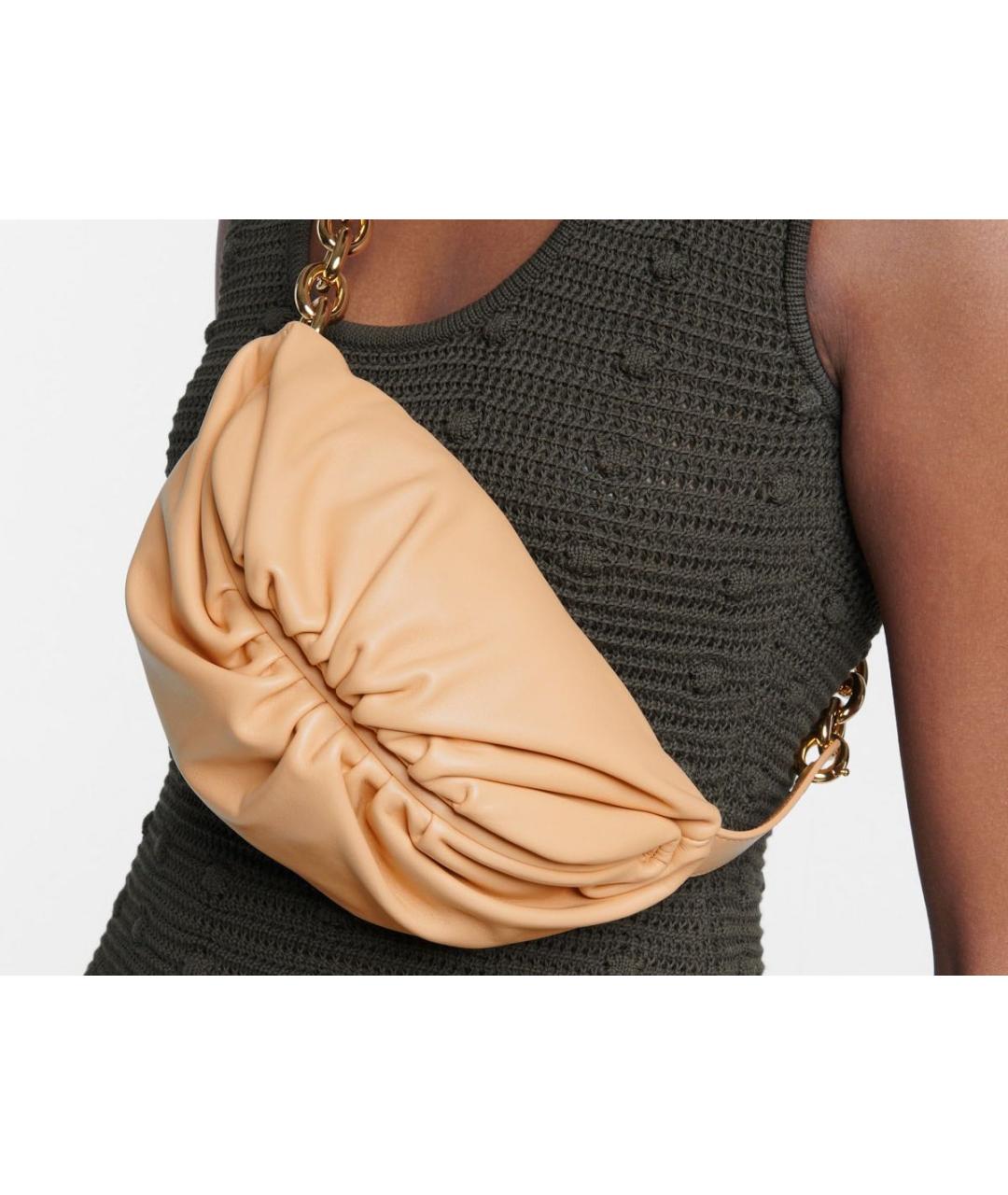 BOTTEGA VENETA Бежевая кожаная сумка через плечо, фото 6