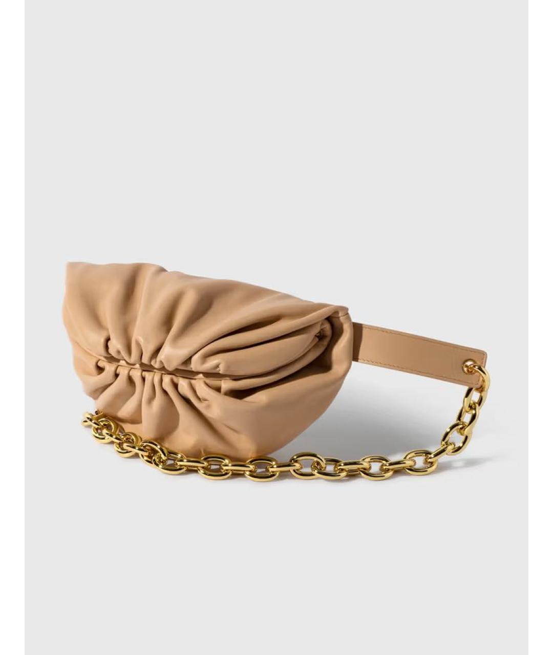 BOTTEGA VENETA Бежевая кожаная сумка через плечо, фото 2